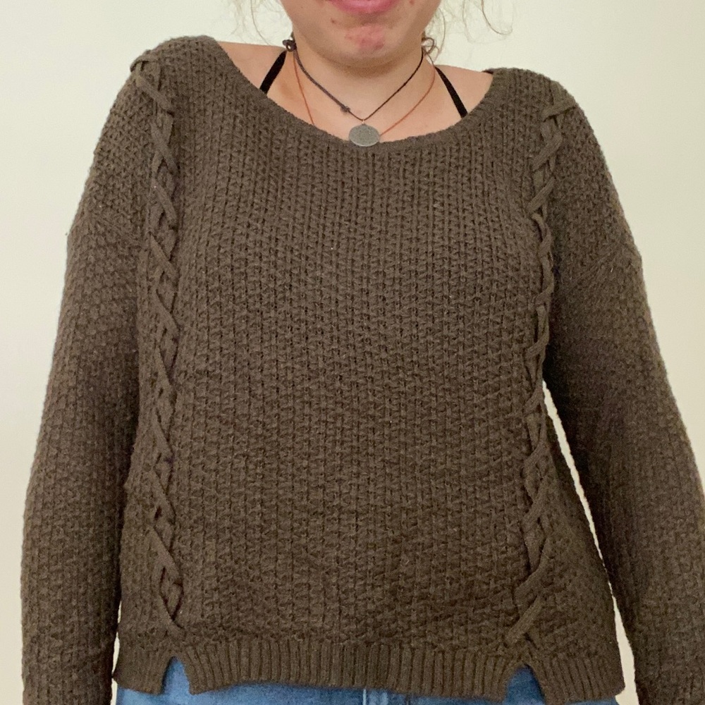 Green knit sweater